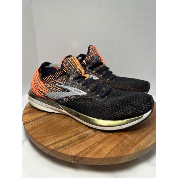 Brooks Ricochet Mens Size 12.5D Black Orange Running Sneakers Shoes Athletic Gym - Picture 1 of 9